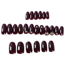 Crineous Beads False Fingernails Artificial False Nails Tips Wedding Nail Art Decoration Fake Nails