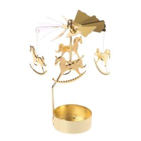 Creative Metal Candle Holder Spinning Carousel,Standing Lamp Rack