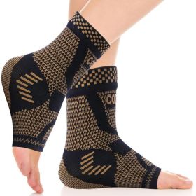 COPPER Ankle Brace Socks for Sprained Ankle Compression Sleeve - Plantar Fasciitis Relief Brace