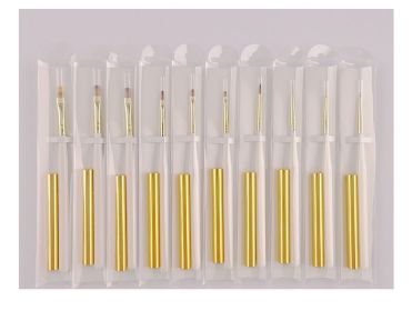 White Gold Nail Pen Set of 12 ,Color Drawing Wire Phototherapy Painting Set