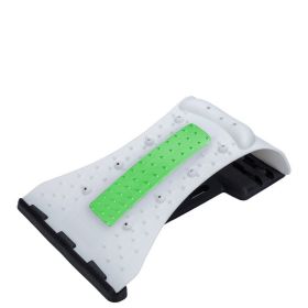 Home lumbar spine cervical support neck traction device (Option: Green white-English)