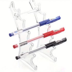 Pencil Pen Makeup Brush Eyebrow Acrylic Display Rack Organizer Holder (Color: Clear)