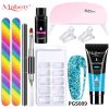 Nail Set Polish Products Set Manicure Cuticle Pusher Tips Finger Extend Mold Glue Poly Nail Accessories Art Brush Tool Kit