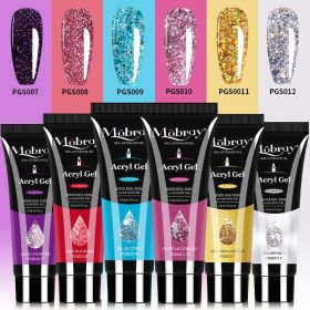 Poly Nail Gel Set 6 PCS Poly UV Gel Set For Nail Extension Finger Quick Building Gel 24 Color Extension Gel Set Manicure Set (Color: M-SET4)