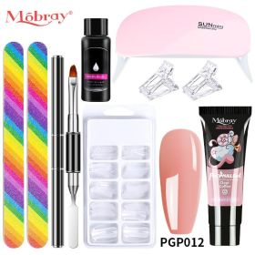 Manicure Set Poly Extension Nail KitGel Nails CompleteKit Gel For Extension Semi PermanentUV Varnish Kit Nail Tools Sets (Type: M-ZH19-12)