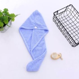 1pc Fast Drying Hair Towel With Button, Super Absorbent Hair Towel Wrap, Soft And Water-Absorbing Hair Drying Towel, Fast Drying Hair Wraps For Women (Color: Blue)