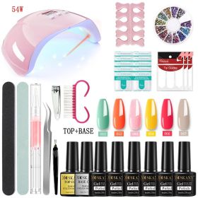 MOSKANY Professional Nail Set Nail Gel Kit With 120W/54W UV Nail Lamp And Nail Drill For All Drying Gel Nail Polish Manicure Set (Color: YH04-4)