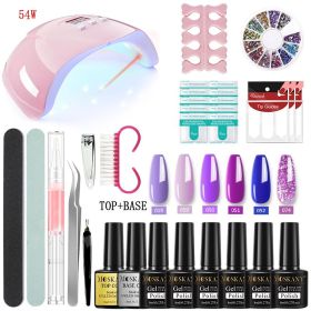 MOSKANY Professional Nail Set Nail Gel Kit With 120W/54W UV Nail Lamp And Nail Drill For All Drying Gel Nail Polish Manicure Set (Color: YH04-2)