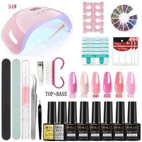 MOSKANY Professional Nail Set Nail Gel Kit With 120W/54W UV Nail Lamp And Nail Drill For All Drying Gel Nail Polish Manicure Set (Color: YH04-5)