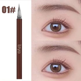 Newly 0.01MM Ultra Thin Head Liquid Eyebrow Pen Natural Waterproof Sweat-proof Eyebrow Pencil For Beginners In Makeup Cosmetic (Color: 1pc Brown)