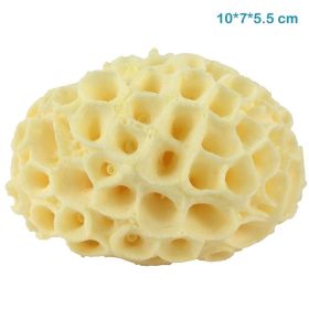 Sponge Bath Shower Bathroom Accessories For Body Cleaning Face Washing Exfoliating Remover Massage Puff Scrubber Home Supplies (Color: M Yellow Seaweed)