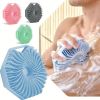 2pcs Natural Silicone Body Brush for Exfoliating and Massage - Soft Scrubber for Shower and Bath