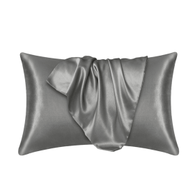 Silk Pillowcase for Hair and Skin, Mulberry Silk Pillow Cases 2Pack (Color: Dark Gray, size: 50x66cm)