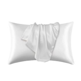 Silk Pillowcase for Hair and Skin, Mulberry Silk Pillow Cases 2Pack (Color: White, size: 48X74cm)