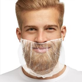 White Disposable Beard Nets for Men Food Service (Color: White)