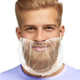 White Disposable Beard Nets for Men (material: Nylon, Color: White)