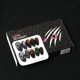 Love Scratch 10PCs 'Trick Faces' Handmade Press-on Nails (size: M)