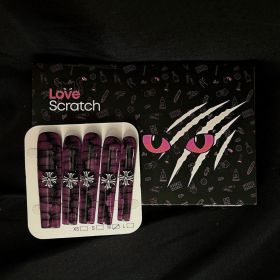 Love Scratch 10 PCs Purple Extra Long Glossy Handmade Press-on Nails (size: L)