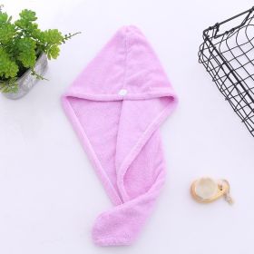 1pc Fast Drying Hair Towel With Button, Super Absorbent Hair Towel Wrap, Soft And Water-Absorbing Hair Drying Towel, Fast Drying Hair Wraps For Women (Color: Purple)