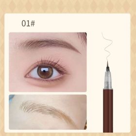 3/1 Pcs Liquid Wenkbrauw Tattoo Potlood 0.01Mm Ultra Dunne Kop Waterdichte Wenkbrauw Pen Zweet-Proof Gemakkelijk Om Kleur eye Cosmetische Make-Up (Color: 01 Brown)