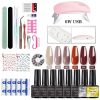 Nail Kit 8ml Gel Nail Polish with 6/54W UV LED Nail Lamp Semi-Permanent UV Varnish Soaked Gel Nail Polish Nail Starter Kit