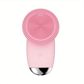 CONESN Electric Facial Cleansing Brush,Silicone Facial Cleansing Brush, Electric Silicone Face Brush, Sonic Facial Cleansing Brush For Makeup Remover (material: ABS+Silicone, Color: Pink)