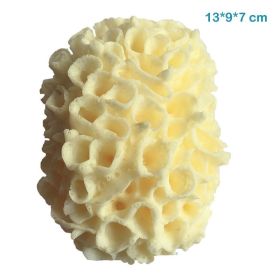 Sponge Bath Shower Bathroom Accessories For Body Cleaning Face Washing Exfoliating Remover Massage Puff Scrubber Home Supplies (Color: L Yellow Seaweed)