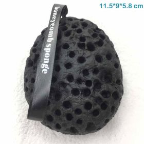 Sponge Bath Shower Bathroom Accessories For Body Cleaning Face Washing Exfoliating Remover Massage Puff Scrubber Home Supplies (Color: L Black Honeycomb)