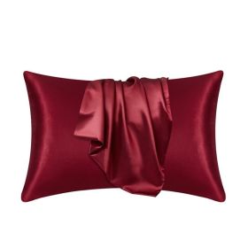 Silk Pillowcase for Hair and Skin, Mulberry Silk Pillow Cases 2Pack (Color: Red, size: 48X74cm)